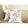 thumbnail image 2 of Ambesonne Victorian Throw Pillow Cover 2 Pack, Nostalgic Butterflies, 16", Brown White, 2 of 5
