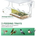 thumbnail image 5 of Yeabett Window Bird Feeder for Outdoors,Clear Birds Feeders Window Mounted with Self-Adhesive Hooks,Outdoor Wild Bird Watching Gift,Garden Decor, 5 of 9