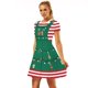 thumbnail image 2 of Vestido de fiesta con estampado retro de Navidad y cuello redondo para mujer Vestido de manga corta Pompotops ghjkhdj10080, 2 of 7
