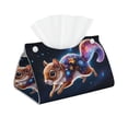 thumbnail image 2 of Lsque Colorful Star River Squirrel Printed Long Tissue Box Cover Holder, Facial Paper Organizer Dispenser,Triangle with Bottom Belt, PVC Leather Decorative Organizer, 2 of 9