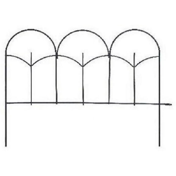 Panacea 89393 14" x 18"  Black Metal Triple Stalk Garden Edge Border Fencing - Quantity of 6