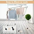 thumbnail image 6 of Costway Clothes Drying Rack Stainless Steel Garment Rack Adjustable & Foldable w/ Wheels, 6 of 10