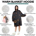 thumbnail image 5 of Wearable Oversized Blanket,Halloween Glowing Pumpkins Pattern Wearable Blanket Hoodie for Adults,Cozy Hooded Blankets with Super Pockets,Super Warm Fuzzy Pullover for Women & Men, 5 of 6