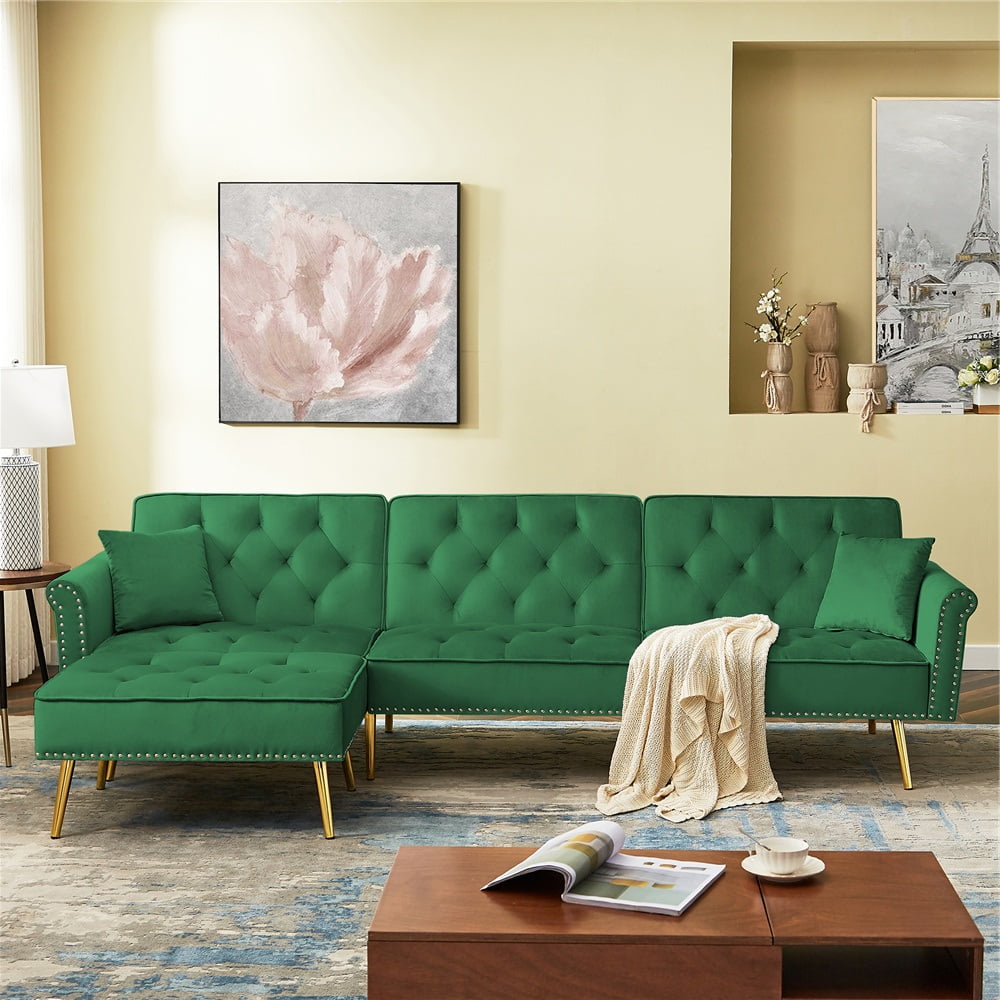 Living Room Sectional Sofas with Sleeper, LShaped Sofa Bed with