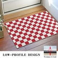 thumbnail image 3 of Red and White Checkered Pattern Door Rugs,Washable Non Slip Door Mats Indoor,Decorative Door Mats,Entry Mat Indoor for Entrance,Bedroom,Kitchen,Bathroom,16"x24", 3 of 6