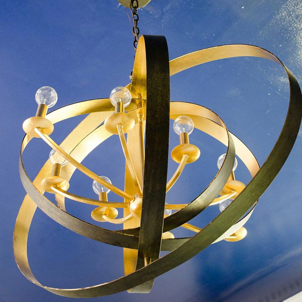 Eight Light Oval Chandelier-English Bronze/Antique Gold Finish    -Traditional Installation Crystorama Lighting 588-Eb-Ga