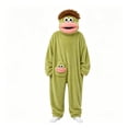 thumbnail image 4 of ZHANGDER Big Mouth Monster Onesie Silly Monster Onesie Plush Onesie Cozy Home Loungewear with Shoes, Comb, 4 of 6