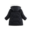 thumbnail image 3 of Luvrsol Girls Faux Fur Trim Hood Winter Puffer Coat, Mid‑Length Zip‑Up Kids Cold Weather Outerwear 100-140, 3 of 4