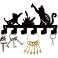 thumbnail image 4 of Metal Key Holder Black Key Hooks Organizer Hanger Rack Wall Mounted Decorative with 6 Hooks Dog and Cat Pattern, 4 of 9