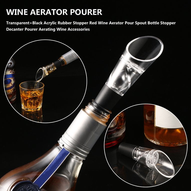 1pc Wine Aerator Pour Spout Acrylic Decanter Pourer Aerating Bottle Stopper 