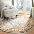 thumbnail image 3 of SAFAVIEH Lyndhurst Pearl Traditional Bordered Area Rug, Light Blue/Ivory, 5'3" x 5'3" Round, 3 of 4