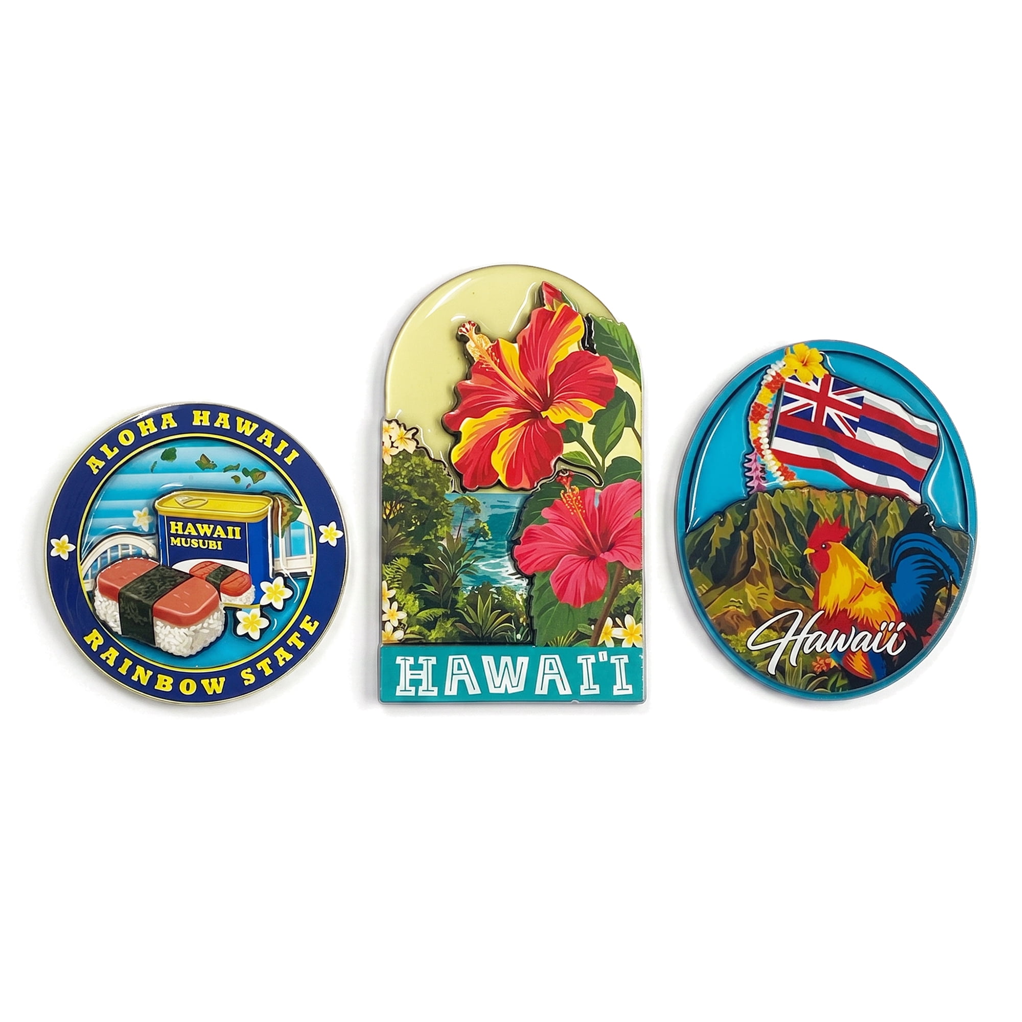 Island Reflections Hawaii Wood Epoxy Magnet Asst (3ct)