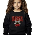 thumbnail image 2 of Bama Red Ink-Printed Sequins Sweatshirt for Women & Teens Alabama Fall Sports Sweater Black Sweatshirt Youth Small, 2 of 5