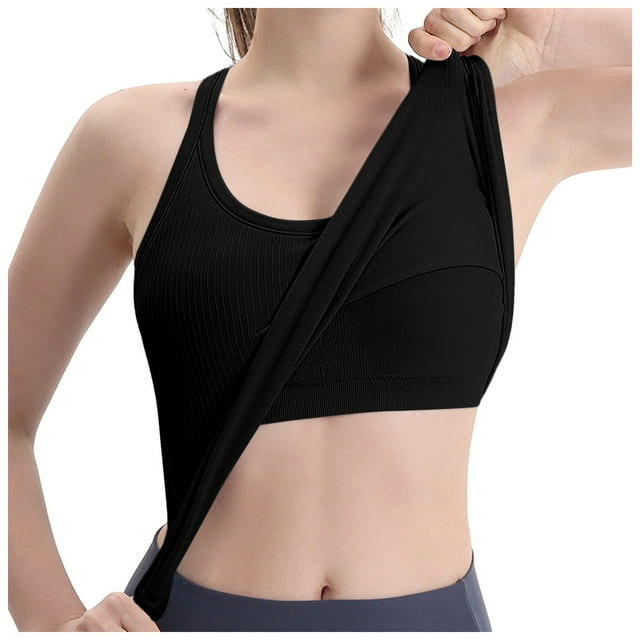 Lixiuxyad Padded Tank Tops Ribbed Workout Short Racerback Tank Tops For Women With Built In Bra