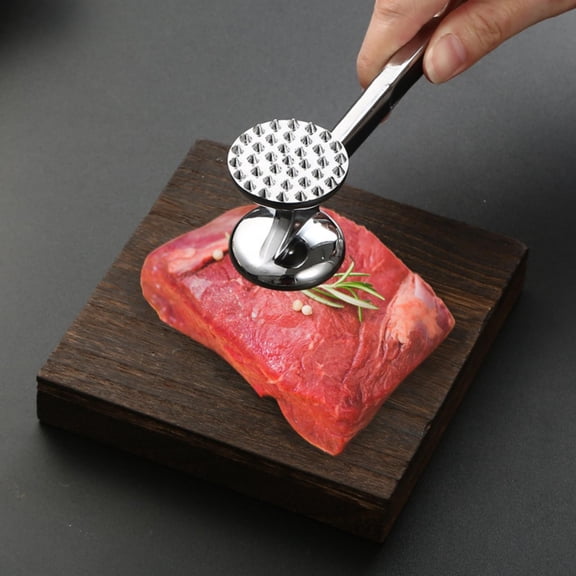 Meat Tenderizer Mallet Tool-Zinc Alloy Material Steak Hammer with Comfortable-Grip Handle, Double Sided Meat Tenderizer Mallet for Mashing and Tenderizing Meat Steak or Chicken in Kitchen