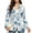 Blue Peony Toile Floral, variant on Bohemian Mandala Floral Print Womens Sweater Blazer Business Casual Work Long Sleeve Suit Jackets Cardigan Lapel Collar Button Up Dressy Casual Cardigan Work Office Outfits, L
