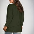 thumbnail image 4 of Summer Savings Clearance 2024! loopsun Summer Tops for Womens,Women's Fashion Plus-Size Solid O-Neck Loose Long Sleeve T-shirt Pullover Tops Army Green XXXXL, 4 of 5