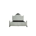 thumbnail image 2 of Acme Delphine Queen Bed in Beige Leather-Aire, Charcoal & Pearl White Finish, 2 of 5