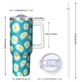 thumbnail image 2 of 40oz Tumbler with Handle and Straw, Vacuum Insulated Stainless Steel Travel Mug, Fits Car Cup Holder, Daisy Floral Print, 2 of 6