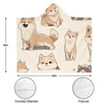 thumbnail image 3 of Wearable Blanket,Shiba Inu Hooded Wearable Flannel Blanket for Adults & Teens,Winter Poncho Shawl Wrap Cape Cozy Anti-Pill,50"x60", 3 of 5