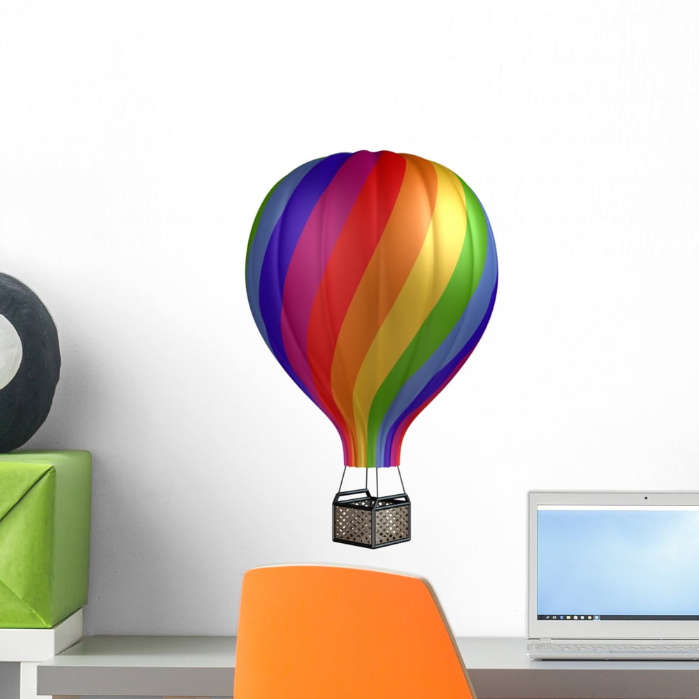 Colorful Hot Air Balloon Wall Decal by Wallmonkeys Peel and Stick Graphic (18 in H x 11 in W