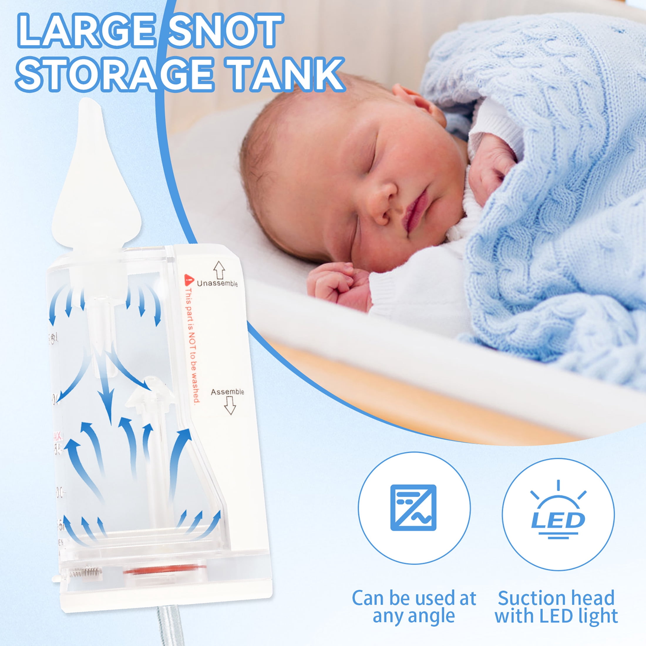 LVSCAFY Electric Nasal Aspirator for Baby – 9-Level Nose Sucker with Night Light & Music