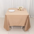 thumbnail image 2 of BalsaCircle 70x70 in Nude Scuba Polyester Square Tablecloth Party Linens Events Decorations Supplies, 2 of 8
