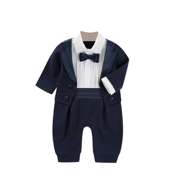 breaise 1M-12M Spring And Fall Baby Jumpsuit British Style Baby Boy's Romper Going Out Gentleman's Dress