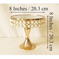 thumbnail image 3 of 8 Inches 20cm Gold Round Mirror Cake Stand Cupcake Stands Metal Pedestal Holder with Pearls, Party Dessert Cheese Display Plate for Wedding Party Birthday Baby Shower Celebration Home Decoration, 3 of 6
