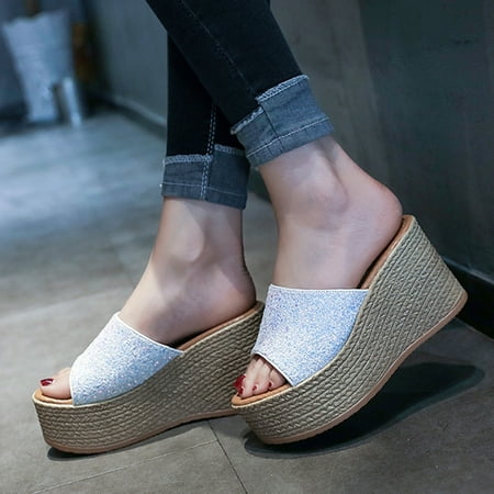 

Egmy Outdoor Womens Flat Open toe Thick Slip-On Comfortable Casual Shoe Roman Slipper