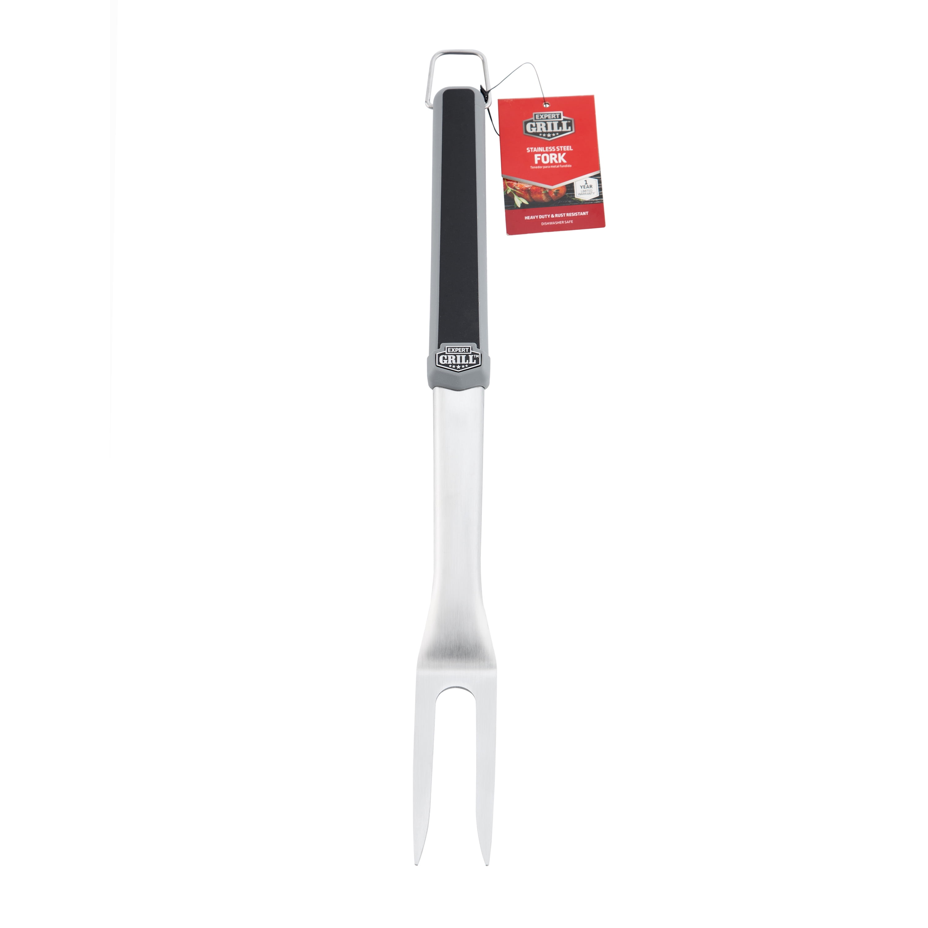 Expert Grill Stainless Steel Grilling Fork, Black & Gray