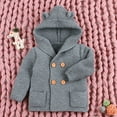 thumbnail image 2 of LFEOOST Infant Baby Toddler Boy Girl Cute Spring Autumn Button Knitted Sweater Cardigan Coat Pink 6-24 Months, 70, Gray, 2 of 7