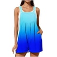 thumbnail image 2 of Sentmoon Beach Romper Workout One Piece for Women Sleeveless with Print Button Down Loose Fit Spaghetti Strap Beach Outfits for Women with Pockets Summer for Gym and Workout, 2 of 8
