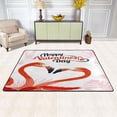 thumbnail image 2 of SKYSONIC Red Flamingos Non-Slip Area Rug, Valentine Pink Leaves Floor Carpet Comfort Floor Mats Decor for Indoor Front Porch Living Room Bedroom Kitchen, 36"x24", 2 of 5