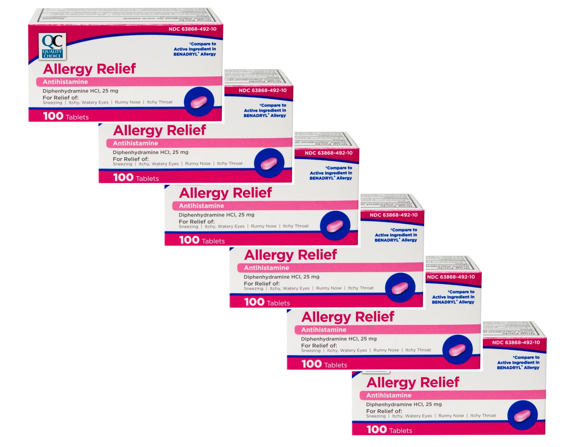 6 Pack Quality Choice Allergy Complete 100 Tablets Each