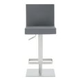 thumbnail image 3 of Armen Living Legacy Contemporary Swivel Barstool in Brushed Stainless Steel and Grey Faux Leather, 3 of 10