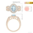 thumbnail image 5 of ANGARA Natural 1.5 ct Aquamarine Triple Shank Cocktail Ring with Diamond Halo in 14K Rose Gold for Women (Size-9x7mm) | March Birthstone, Anniversary, Jewelry Gift for Women | Natural Aquamarine Ring, 5 of 9