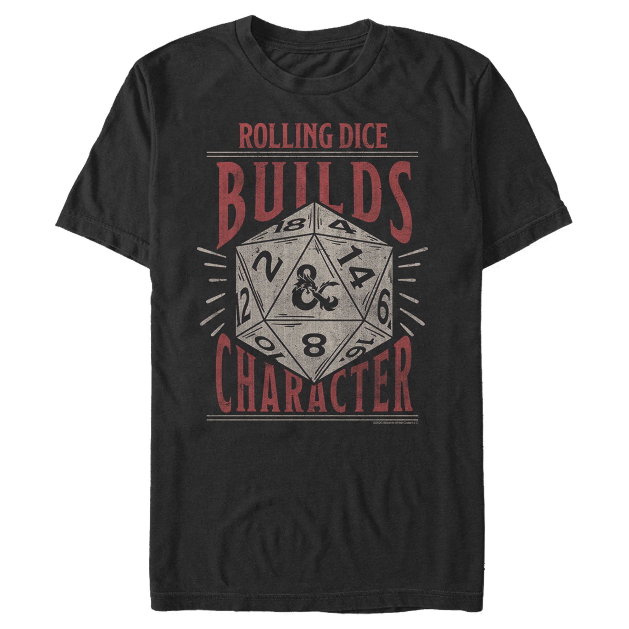 Men's Dungeons & Dragons Rolling Dice Builds Character Graphic Tee