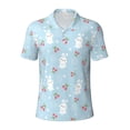 thumbnail image 2 of Daiia Easter Rabbit Pattern Men’s Polo Shirts,Solid Deck Shirt,Classic Fit, Breathable Cotton Polo for Casual and Sport Wear-Large, 2 of 9