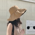 thumbnail image 3 of Sombrero para el sol de caza con cola de caballo para mujer, sombrero de pescador al aire libre UV con borde ancho, 3 of 5