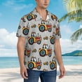 thumbnail image 5 of Xecao Cartoon Tractor print Hawaiian shirt - a stylish short-sleeve button-down for men, perfect for casual beach and tropical outings., 5 of 9