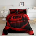 thumbnail image 2 of Red Rose Comforter Set King Size,Romantic Floral Red and Black Down Comforter Women Couple,Valentine's Day Lovers Bedding,Rose Flower Duvet Insert with 2 Pillow Cases Warm, 2 of 6