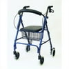 Karman R-4608 Lightweight Rollator with 8" Wheels, Loop Brakes, Padded Backrest and Seat, Blue