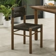 thumbnail image 2 of Dining Side Chair, Set of 2, Walnut Brown, Wicker Rattan, Aluminum, Outdoor Patio Balcony Cafe Bistro Garden Hospitality Restaurant, Modern Contemporary, HB37355, 2 of 11