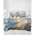 thumbnail image 3 of Sunset Beach Twin Size Down Alternative Comforter, Lightweight Comforter Quilt Bedding Set with Pillow Shams Spray Ocean Waves Sky Nature Scenery All Seasons Bed Comforter Duvet Insert 68"x86", 3 of 7