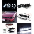 thumbnail image 2 of Spec-D Tuning Halo Piano Black Projector Headlights + LED Bumper Fog Lamp Compatible with 1993-1997 Corolla Left + Right Pair Headlamps Assembly, 2 of 2