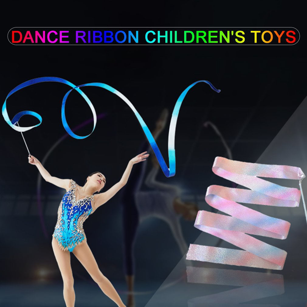 SCSpecial Dance Ribbons with Wands 4m Rhythmic Gymnastics Ribbon Dance Streamer for Kids Baton Twirling 