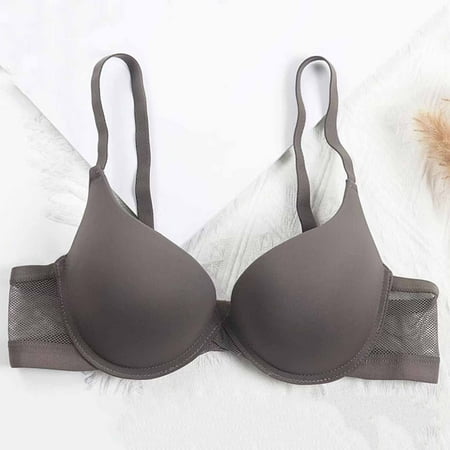 Akiihool Womens Plus Size Womens Bras Comfortable Womens Low Back Bra Wire Lifting Deep U Shaped Plunge Backless Bra with Convertible Clear Straps (Green 34)