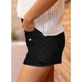thumbnail image 4 of SHEWIN Women's Jean Shorts High Waisted Denim Shorts Casual Loose Fit Stretchy Double Button Fly Summer Pants with Pockets Black, 4 of 10