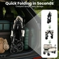 thumbnail image 4 of GVDV Heavy Duty Folding Wagon with Bench Seat – 550lbs/220L Large Collapsible Cart for Beach, Camping, Shopping, Tailgating, Sports & Groceries, Beige, 4 of 8